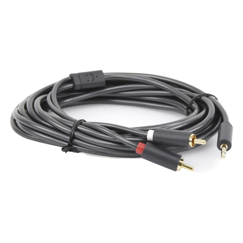 Cable Adaptador de 3.5mm Macho a 2 RCA Macho / 5 Metros (16.40 Pies) / Color Gris / Blindaje Múltiple / ABS / Alta Calidad - Imagen 5