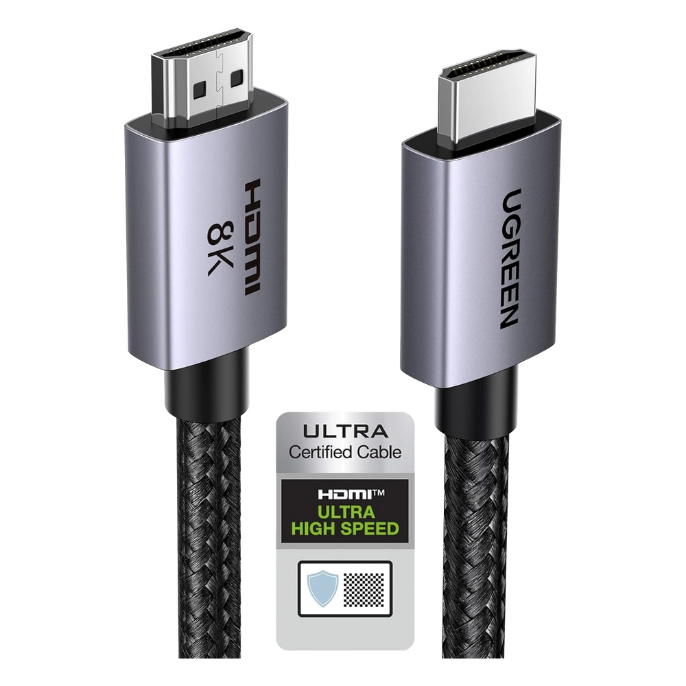 Cable HDMI 2.1 de 8K@60Hz | 3 metros | 48Gbps | HDR10+ | 3D Inversivo| eARC | Dolby ATMOS | VVR | QMS | QFT | ALLM | 3 modos de Visualización | Certificado HDMI 8K | Niquelado | Nylon Trenzado | Carcasa de Aluminio.