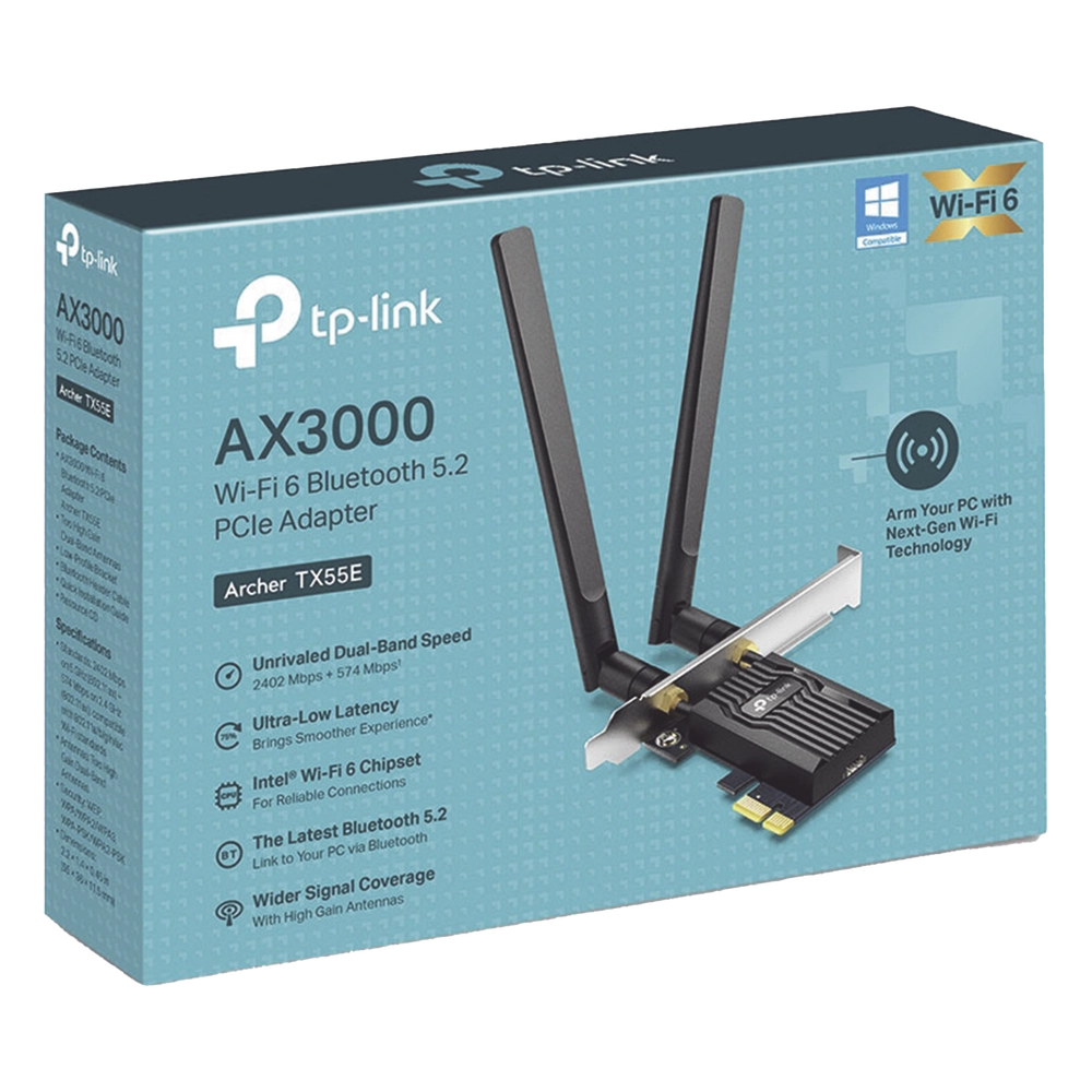 Adaptador PCIe inalámbrico doble banda AX3000 Mbps / Seguridad Inalámbrica WPA3 /Antena de alta ganancia / Tecnología MU-MUMO 2X2 / Soporte de perfil bajo y Altura completa / Bluetooth 5.2 - Imagen 2