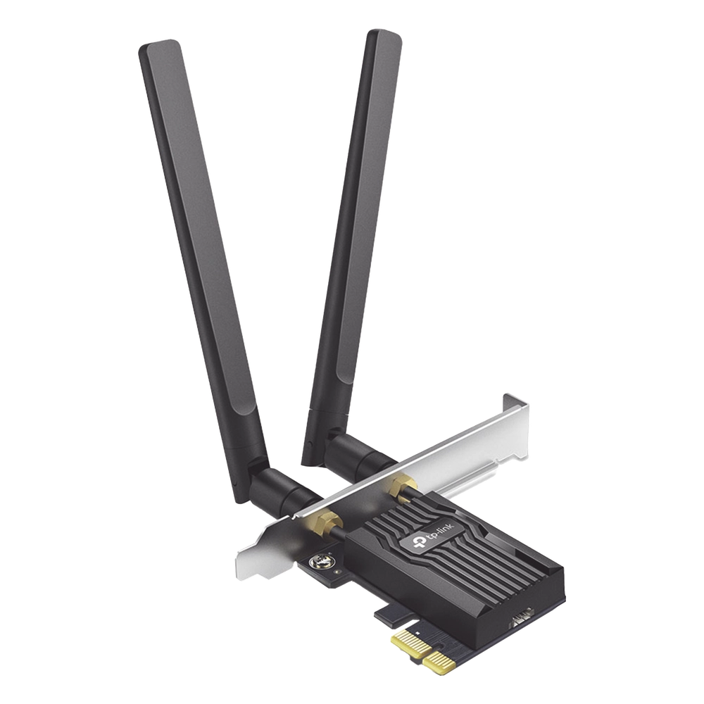 Adaptador PCIe inalámbrico doble banda AX3000 Mbps / Seguridad Inalámbrica WPA3 /Antena de alta ganancia / Tecnología MU-MUMO 2X2 / Soporte de perfil bajo y Altura completa / Bluetooth 5.2