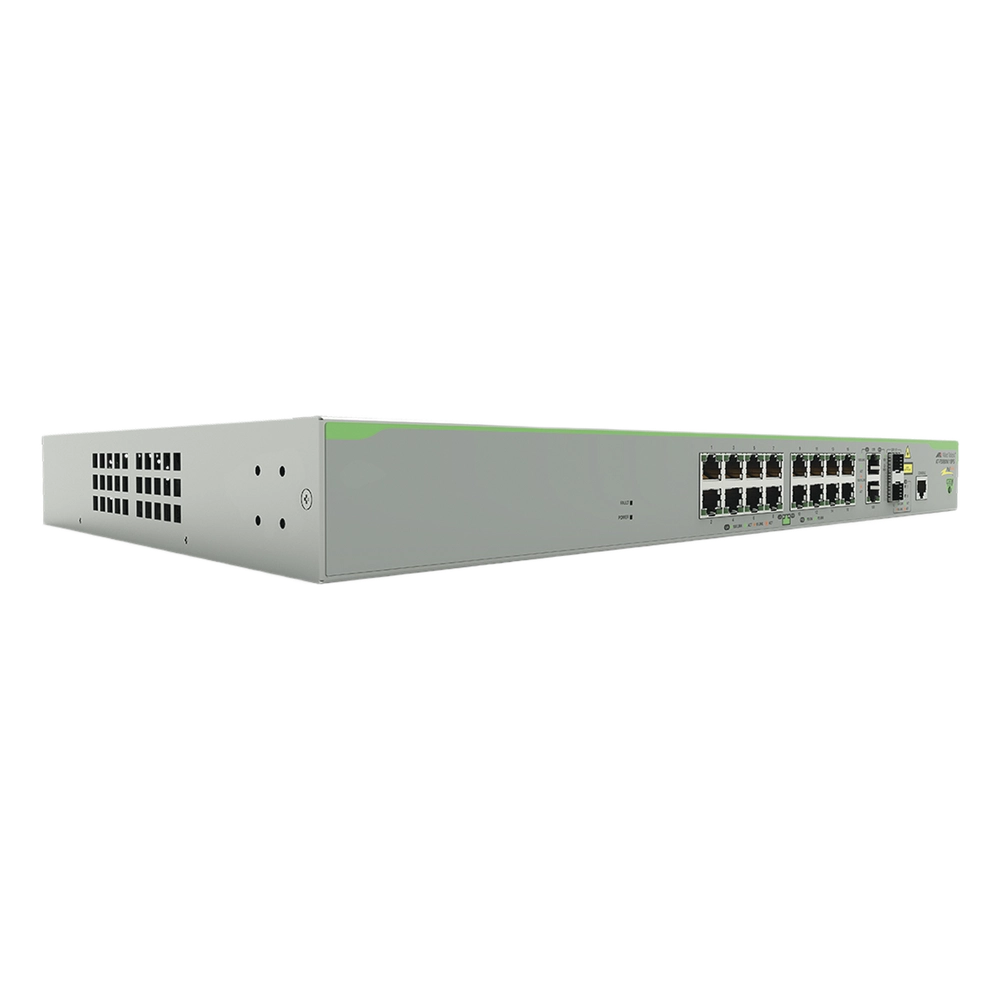 Switch PoE+ Administrable CentreCOM FS980M, Capa 3 de 16 Puertos 10/100 Mbps + 2 puertos RJ45 Gigabit/SFP Combo, 250W