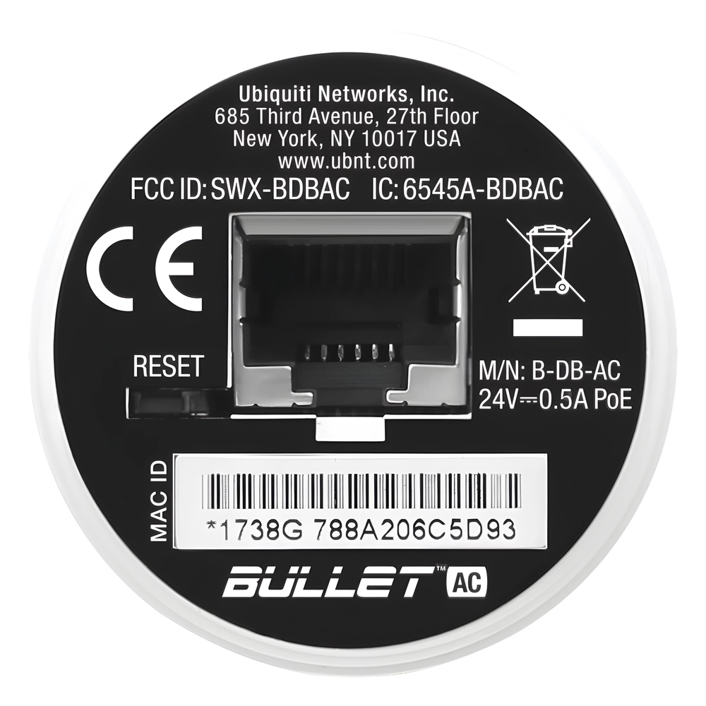 Radio Doble Banda Bullet airMAX AC hasta 160 Mbps en 2.4 GHz (2412-2472 MHz) o 300 Mbps en 5 GHz (5150-5875 MHz) - Imagen 5