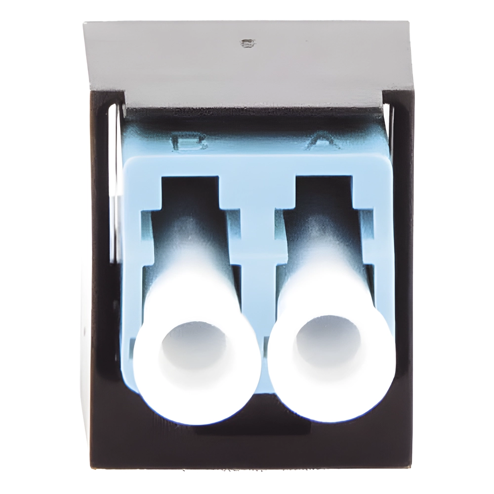 Módulo Acoplador LC Duplex, para Fibra Óptica Multimodo OM3/OM4, Tipo Mini-Com, Color Aqua - Imagen 4
