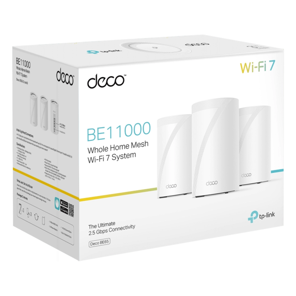 KIT 3 Routers Inalámbrico MESH Interior para Hogar / Triple Banda Wi-Fi 7 BE9300 Mbps / 2 Puerto 2.5 Gigabit WAN/LAN / 4 Antenas Internas / Operación Multi-Link MLO / Administración Mediante la App Deco (iOS, Android) / HomeShield - Imagen 3