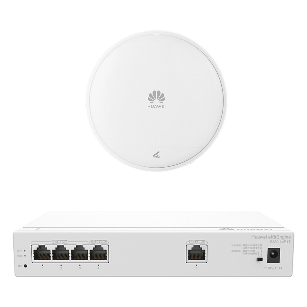 Kit DEMO de Router Multi-Servicio / 1 puerto 10/100/1000 Mbps(WAN) / 4 puertos 10/100/1000 Mbps(LAN) PoE / 50W + Punto de Acceso Wi-Fi 7 / 3.5 Gbps / MU-MIMO 2x2 (2.4GH y 5GHz) / Smart Antenna más cobertura / Instalación en techo y pared