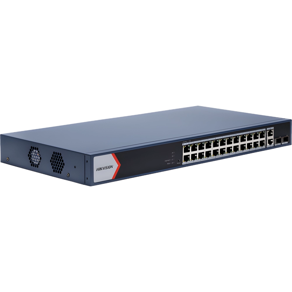 Switch Gigabit PoE+ / Administrable / 24 Puertos 1000 Mbps PoE+ / 2 Puertos 1000 Mbps Uplink / 2 Puertos SFP Uplink / Configuración Nube Hik-Partner Pro / Modo Extendido hasta 300 Metros / 230 W - Imagen 3