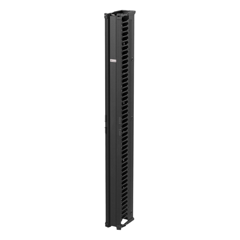 Organizador Vertical CableTek, Sencillo (Solo Frontal), Para Rack Abierto de 45 Unidades, 6 in de Ancho, Color Negro