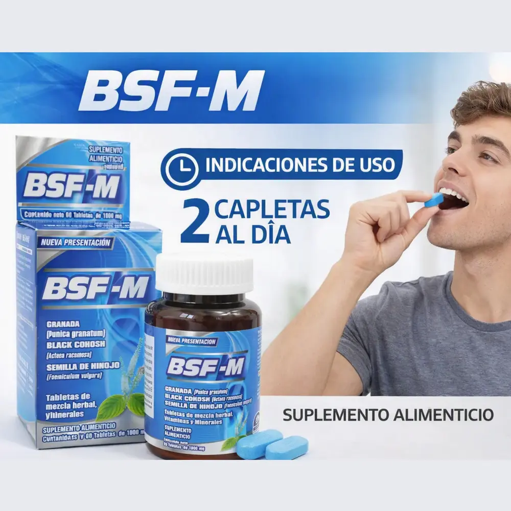 4 Bsfm Big Size For Hombre 60 Tabs Suplemento Alimenticio Sin Sabor - Imagen 4