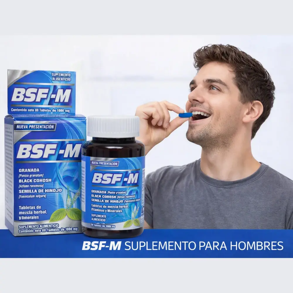 4 Bsfm Big Size For Hombre 60 Tabs Suplemento Alimenticio Sin Sabor - Imagen 3