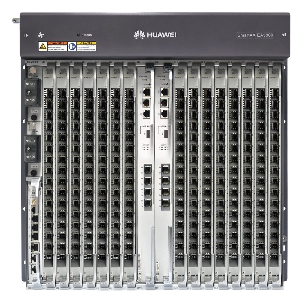 OLT GPON OptiXAccess Carrier Class con 1 tarjeta de 16 puertos GPON, 15 ranuras, 2 Fuentes de alimentación DC, 11 UR