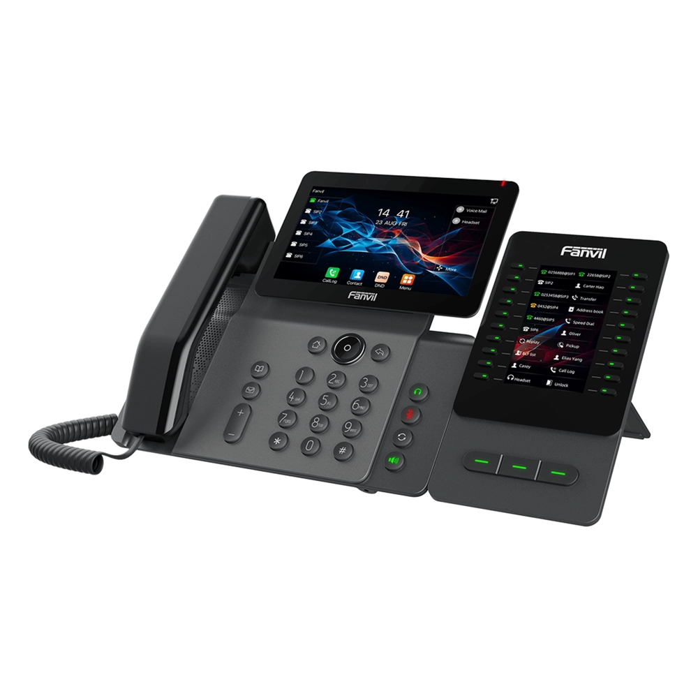 Módulo de Expansión EM60 con Pantalla a Color / 4.3 Pulgadas 480x272 / 60 Teclas Programables DSS / USB Tipo-C / Compatible con V65-V66-V66 Pro / Cascada hasta 4 Módulos / Con Soporte Ajustable - Imagen 4