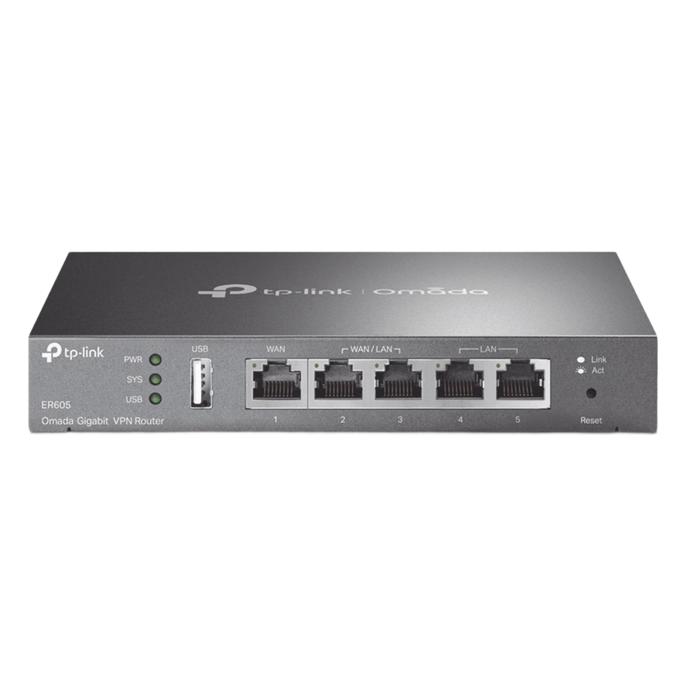 Router Omada VPN / SDN Multi-WAN Gigabit / 1 Puerto WAN Gigabit / 2 Puertos LAN Gigabit / 2 Puertos configurables LAN/WAN / 150,000 Sesiones Concurrentes / Administración Centralizada OMADA o Stand-Alone / 1 Puerto USB 2.0