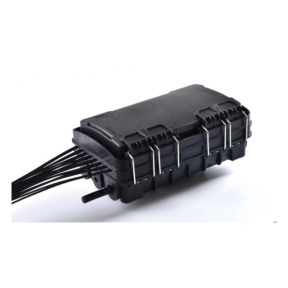Caja de Distribución de Fibra Óptica para 24 Empalmes, con 16 acopladores SC/APC simplex, Exterior IP65, Color Negro - Imagen 6