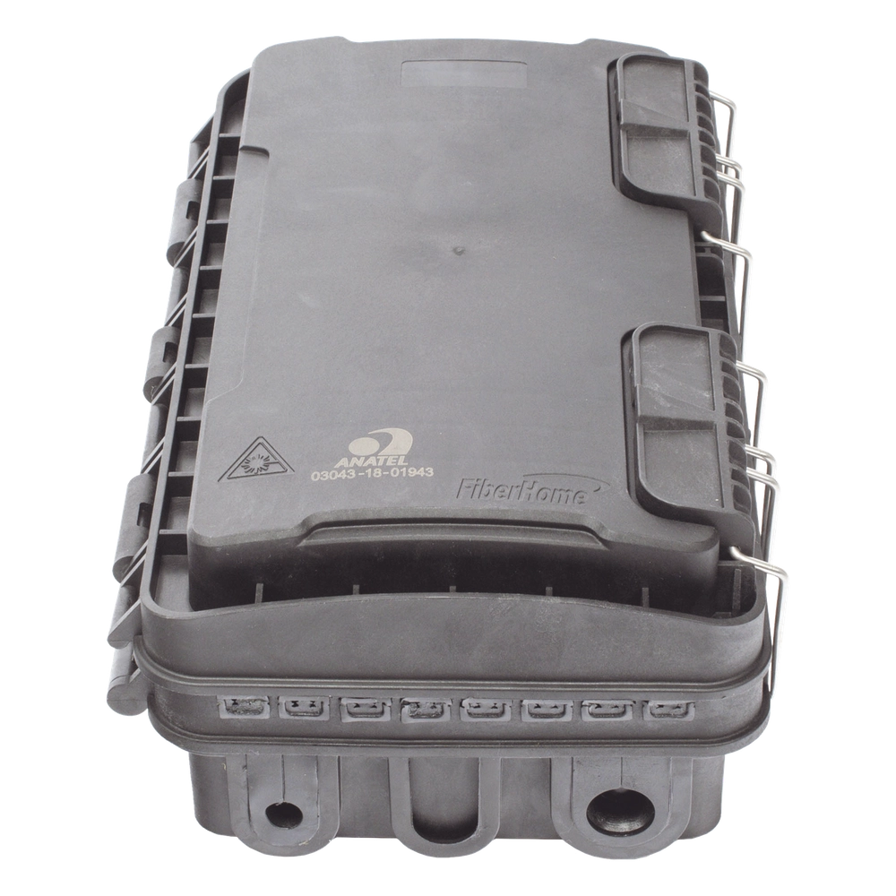 Caja de Distribución de Fibra Óptica para 24 Empalmes, con 8 acopladores SC/APC simplex, Exterior IP65, Color Negro - Imagen 3
