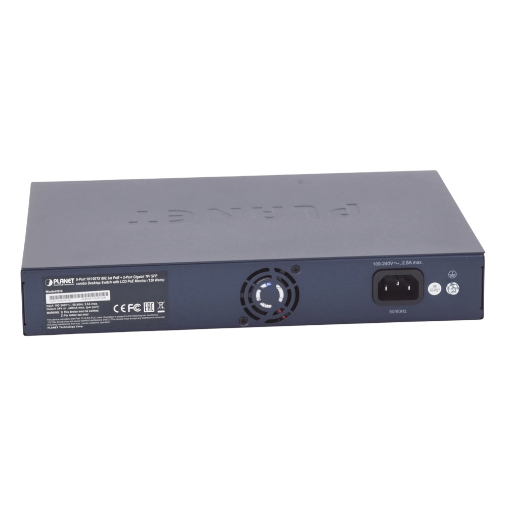 Switch PoE+ / Distancia 250 Metros / 8 Puertos + 2 Combo TP/SFP Gigabit y Pantalla LCD Para Monitoreo - Imagen 4