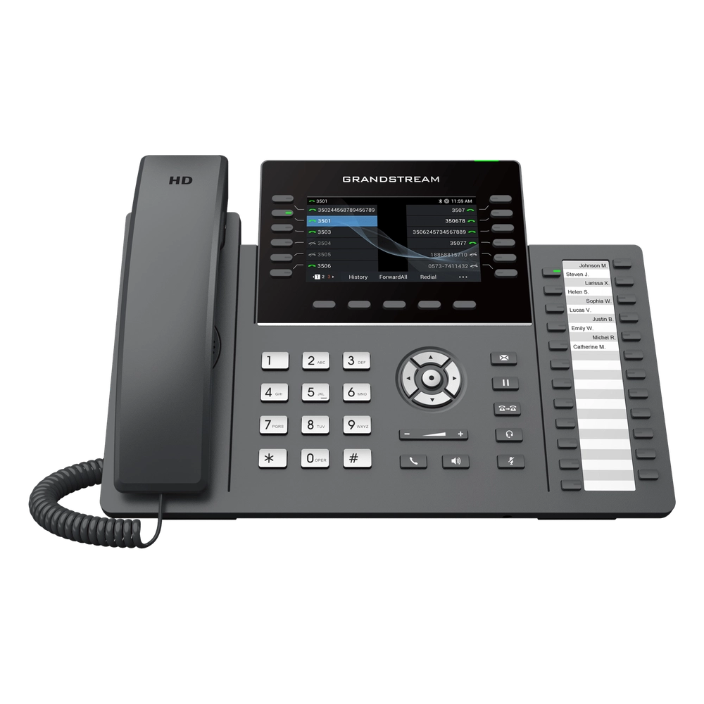 TELÉFONO IP PROFESIONAL DE 12 LÍNEAS / 24 TECLAS DE EXTENSIÓN PROGRAMABLES / WI-FI 6 / POE INTEGRADO / PANTALLA LCD 4.3 PULGADAS / SEGURIDAD DE NIVEL EMPRESARIAL / BLUETOOTH INTEGRADO / COMPATIBLE CON GDMS / AUDIO HD CON NOISE-SHIELD - Imagen 2