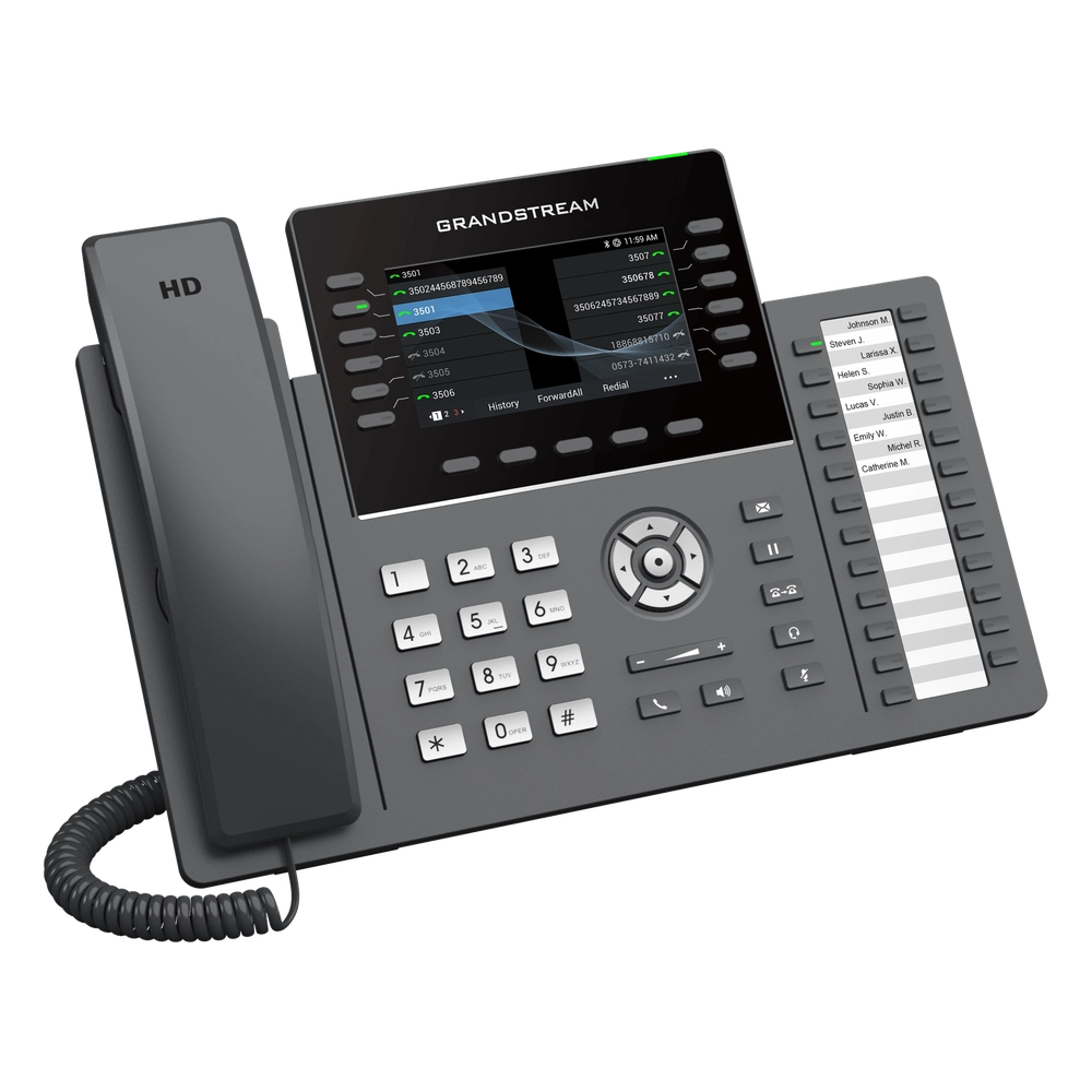 TELÉFONO IP PROFESIONAL DE 12 LÍNEAS / 24 TECLAS DE EXTENSIÓN PROGRAMABLES / WI-FI 6 / POE INTEGRADO / PANTALLA LCD 4.3 PULGADAS / SEGURIDAD DE NIVEL EMPRESARIAL / BLUETOOTH INTEGRADO / COMPATIBLE CON GDMS / AUDIO HD CON NOISE-SHIELD - Imagen 4