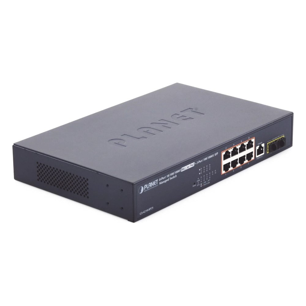 Switch Administrable Capa 2, 8 Puertos PoE 802.3af/at Gigabit, 140 W Max, 2 Puertos SFP, Modo Extendido Hasta 250 m, Soporta Administración en Nube CloudNMS ( HW Rev. 3.0 en Adelante). - Imagen 3