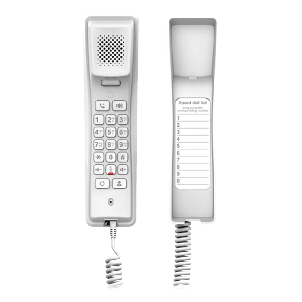 Teléfono IP profesional para Hotelería, montaje en pared, teclado numérico estándar, conferencia de 3 vías, Opus y PoE. - Imagen 2