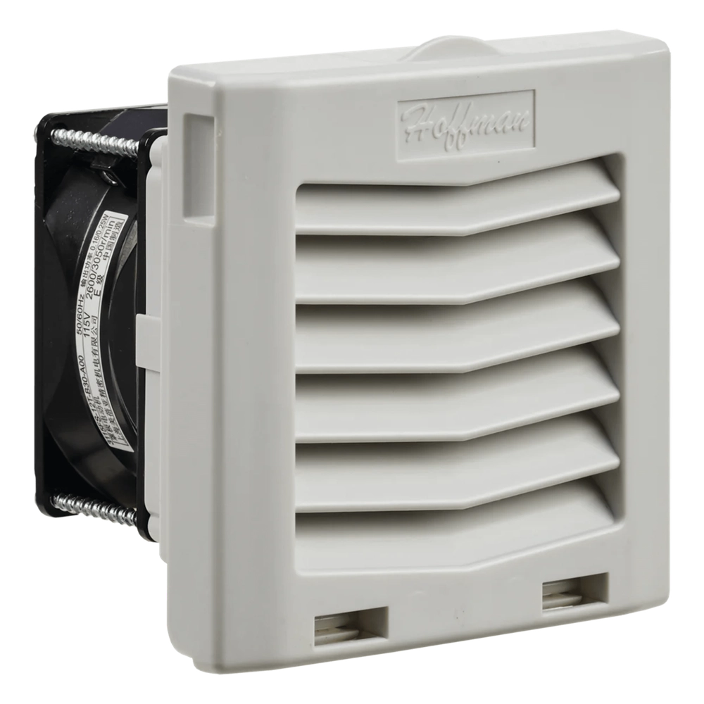 Ventilador Con Filtro de Montaje Lateral HF04, Con Flujo de Aire de 21 CFM, 115 Vca, Color Gris Claro