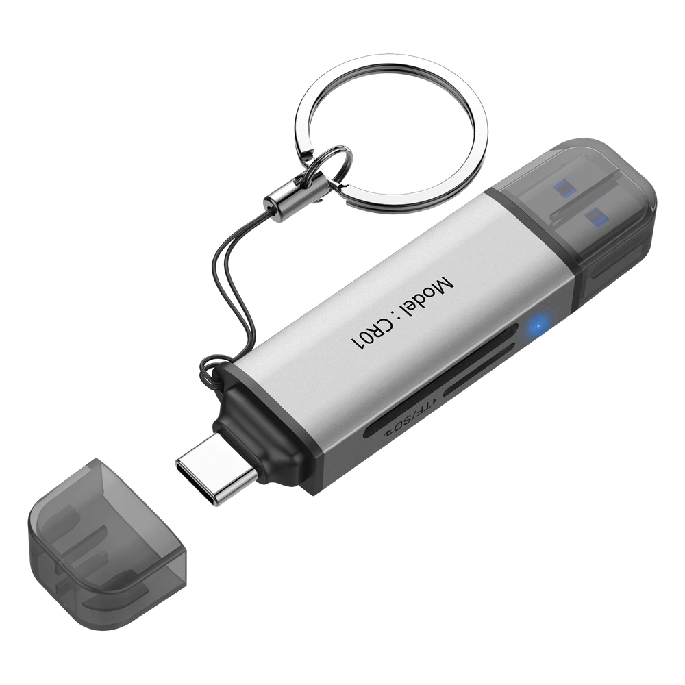 Lector de Tarjetas 2 en 1 / Conector Dual USB-A y USB-C / Soporta SD y Micro SD / 5 Gbps / Aleación de Aluminio - Imagen 2