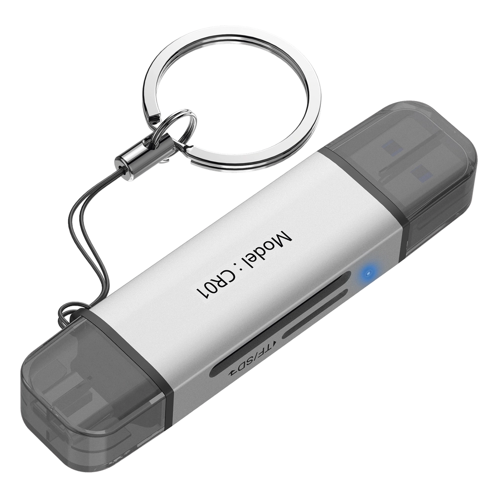 Lector de Tarjetas 2 en 1 / Conector Dual USB-A y USB-C / Soporta SD y Micro SD / 5 Gbps / Aleación de Aluminio - Imagen 4