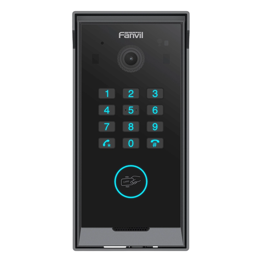 Videoportero Slim IP SIP con Cámara HD, IP IP65, Teclado Numérico y Relé, Apertura por BLE, Tarjeta, Remoto, Protocolo ONVIF, Compatible con App Fanvil Link