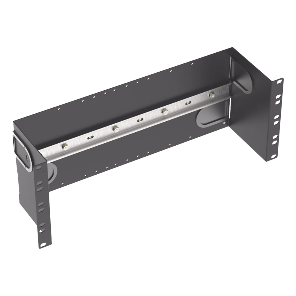 Soporte Industrial Para Instalar Equipos de Montaje en Riel DIN, Para Racks o Gabinetes Estándar de 19in, de 4UR, Color Negro - Imagen 2