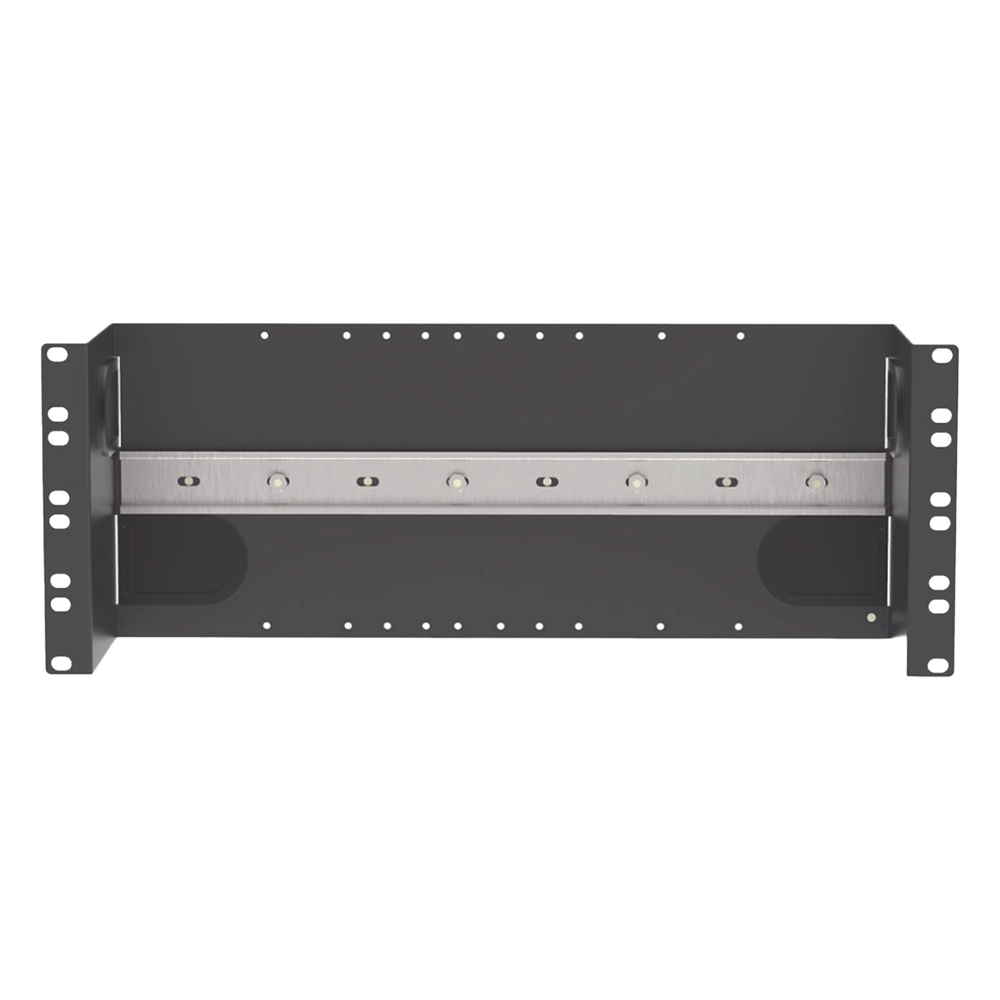 Soporte Industrial Para Instalar Equipos de Montaje en Riel DIN, Para Racks o Gabinetes Estándar de 19in, de 4UR, Color Negro