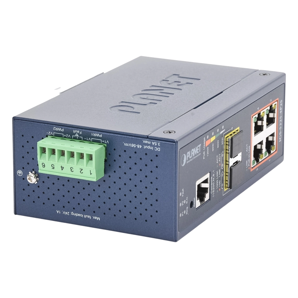 Switch Industrial Administrable Capa 2, 4 Puertos PoE 802.3af/at 10/100/1000T, 2 Puertos SFP 100/1000X - Imagen 3