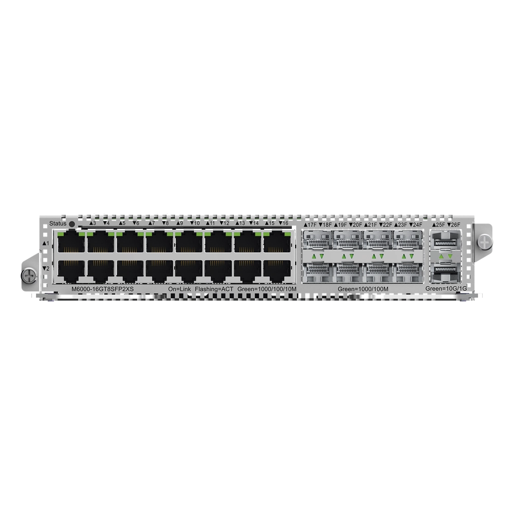 Tarjeta de Red con 16 puertos RJ45 1Gb, 8 puertos SFP 1Gb y 2 puertos SFP+ 10Gb para Chasis RG-NBS6002 - Imagen 2