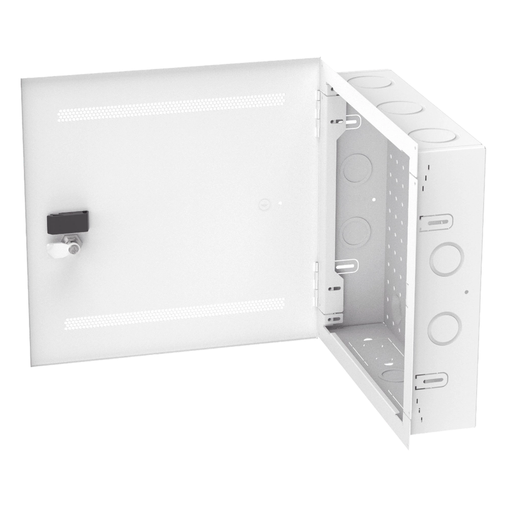 Gabinete Multipropósito de Montaje en Pared, de 14 in de Altura, Con Puerta Reversible, Fabricado en Acero, Color Blanco