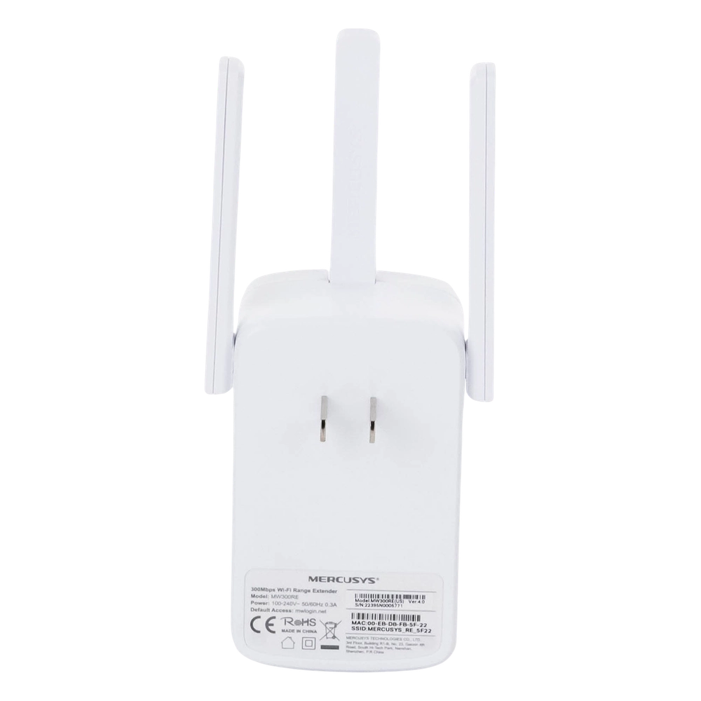 Repetidor / Extensor de Cobertura WiFi N / MU-MISO / 300 Mbps 2.4 GHz / 3 antenas externas / Botón WPS - Imagen 3