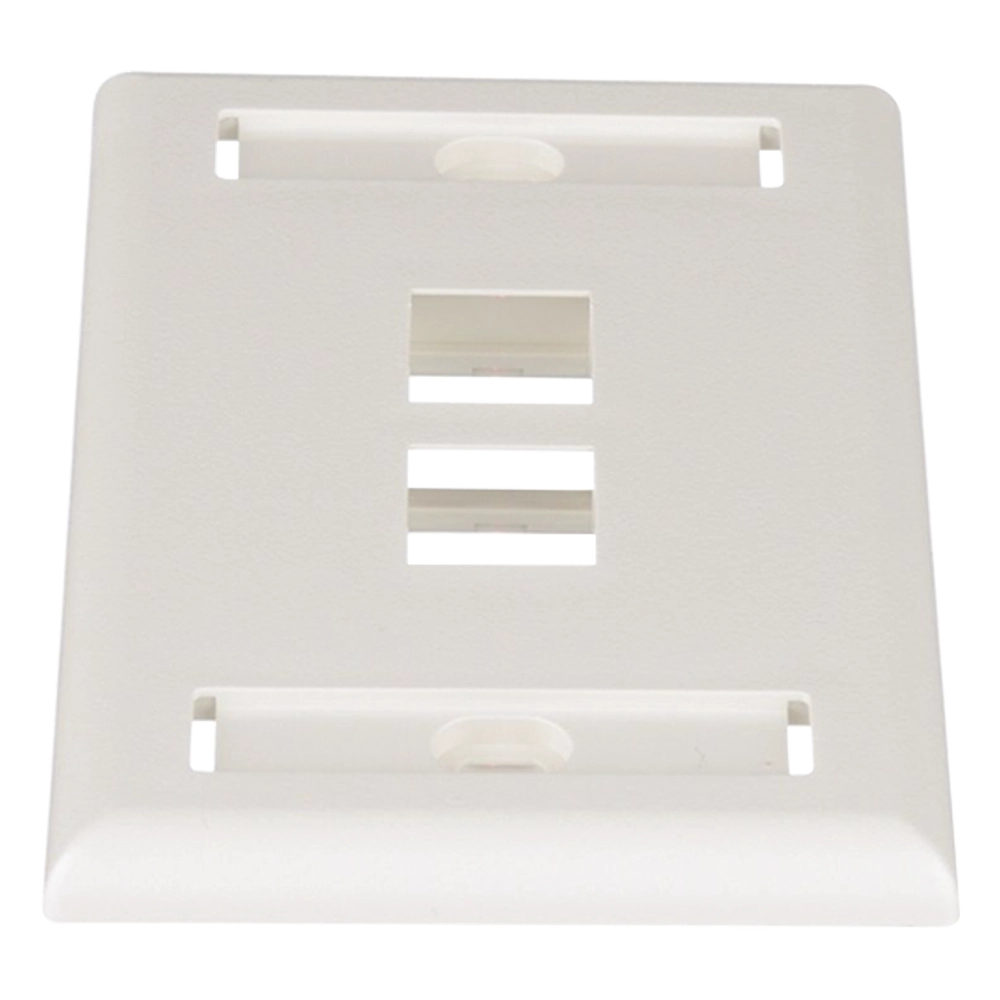 Placa de Pared Vertical, Salida Para 2 Puertos Keystone, Con Espacios Para Etiquetas, Color Blanco Mate - Imagen 2