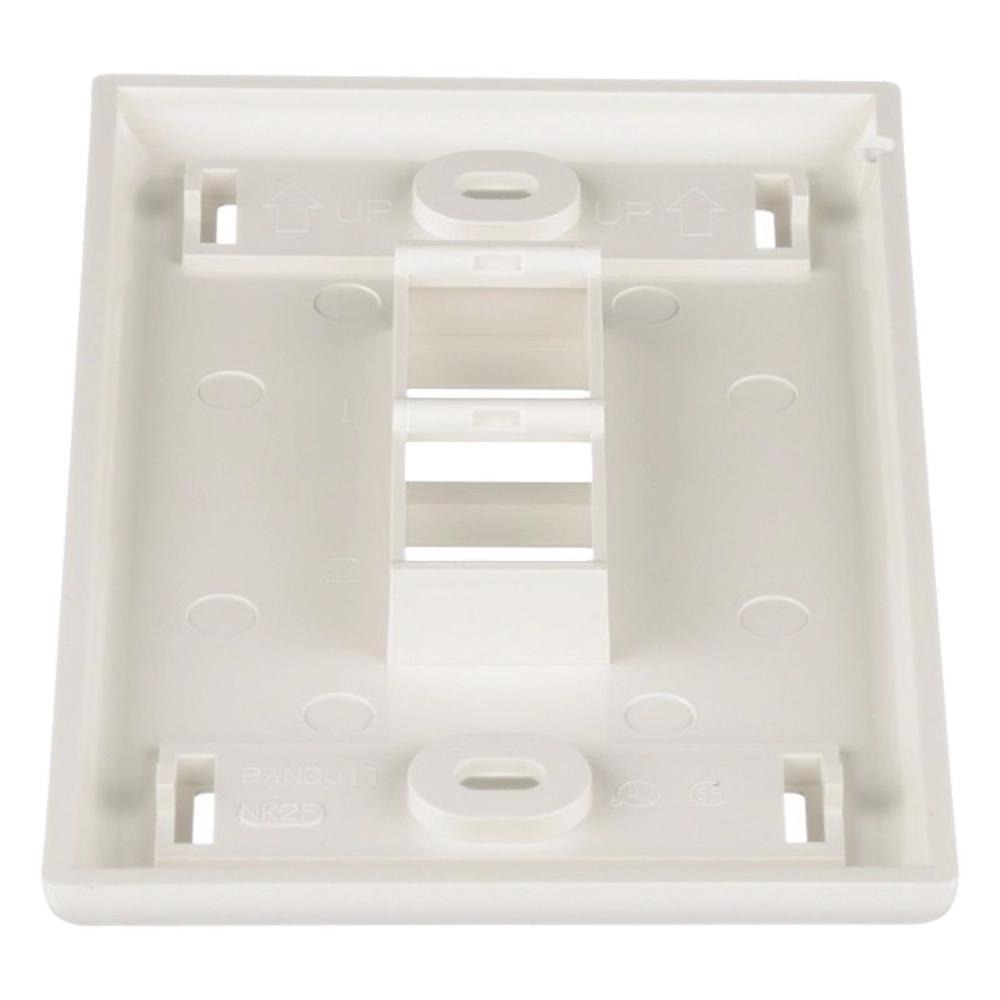 Placa de Pared Vertical, Salida Para 2 Puertos Keystone, Con Espacios Para Etiquetas, Color Blanco Mate - Imagen 4