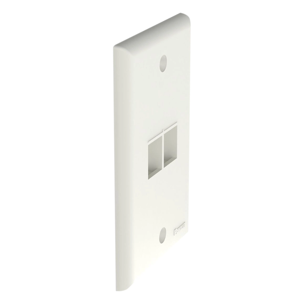 Placa de Pared Vertical, Salida Para 2 Puertos Keystone, Color Blanco Mate - Imagen 3