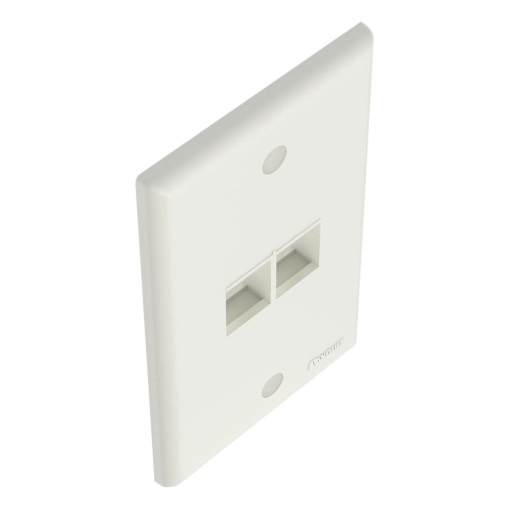 Placa de Pared Vertical, Salida Para 2 Puertos Keystone, Color Blanco Mate - Imagen 4