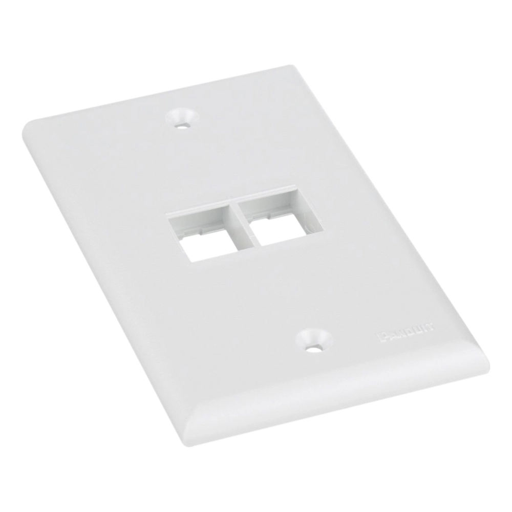 Placa de Pared Vertical, Salida Para 2 Puertos Keystone, Color Blanco - Imagen 2