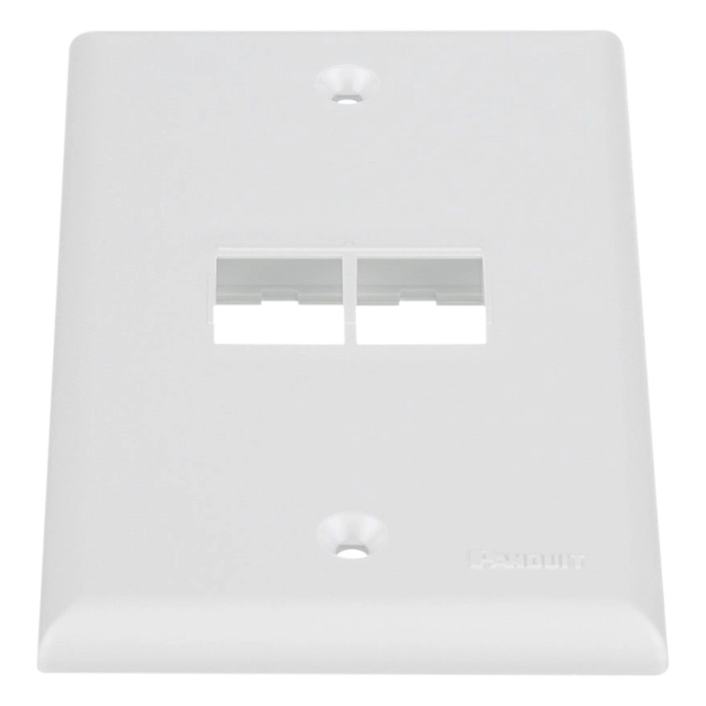 Placa de Pared Vertical, Salida Para 2 Puertos Keystone, Color Blanco