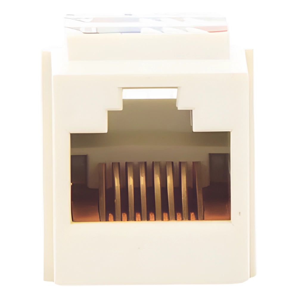 Conector Jack Estilo Leadframe, Tipo Keystone, Categoría 5e, de 8 Posiciones y 8 Cables, Color Blanco Mate - Imagen 3