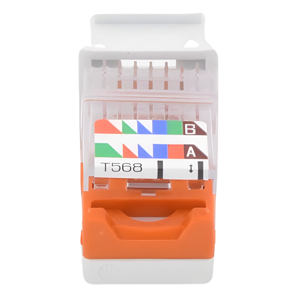 Conector Jack Estilo Leadframe, Tipo Keystone, Categoría 5e, de 8 Posiciones y 8 Cables, Color Blanco - Imagen 3