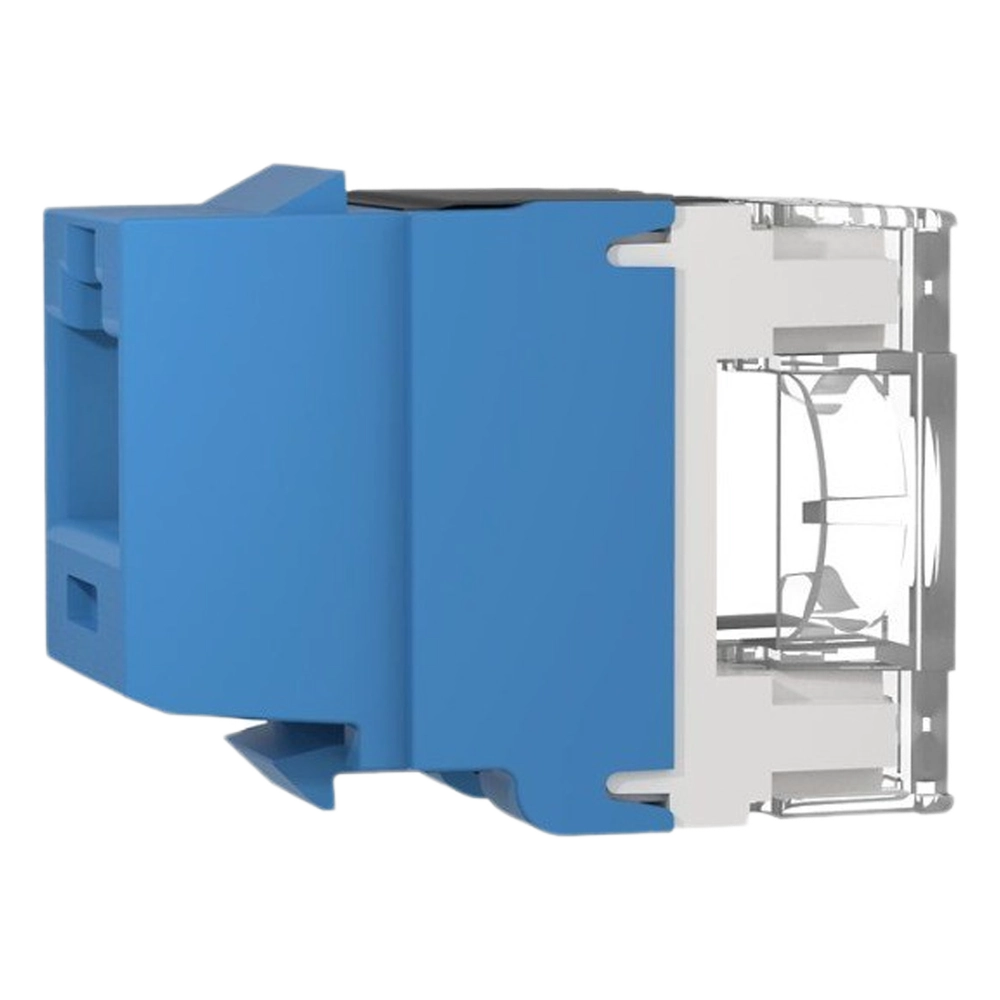 Conector Jack Estilo 110 (de Impacto), Tipo Keystone, Categoría 6A, de 8 Posiciones y 8 Cables, Color Azul - Imagen 4
