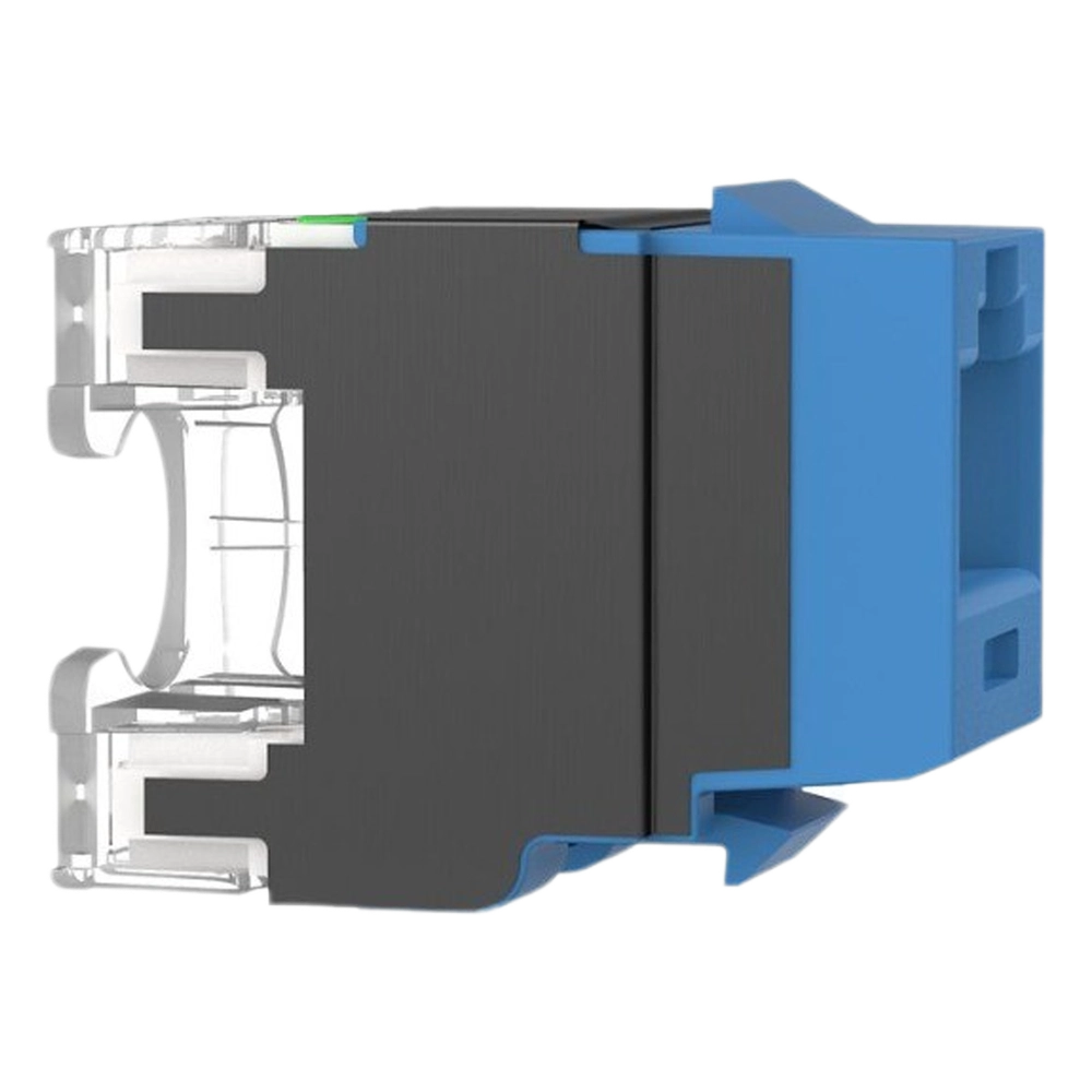 Conector Jack Estilo 110 (de Impacto), Tipo Keystone, Categoría 6A, de 8 Posiciones y 8 Cables, Color Azul