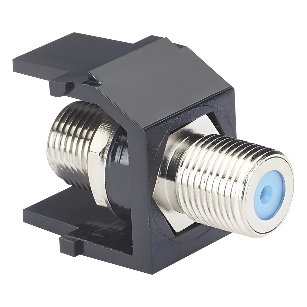 Módulo Acoplador Coaxial Tipo F, Keystone, de 75 Ohms, 3.0 GHz, Color Negro