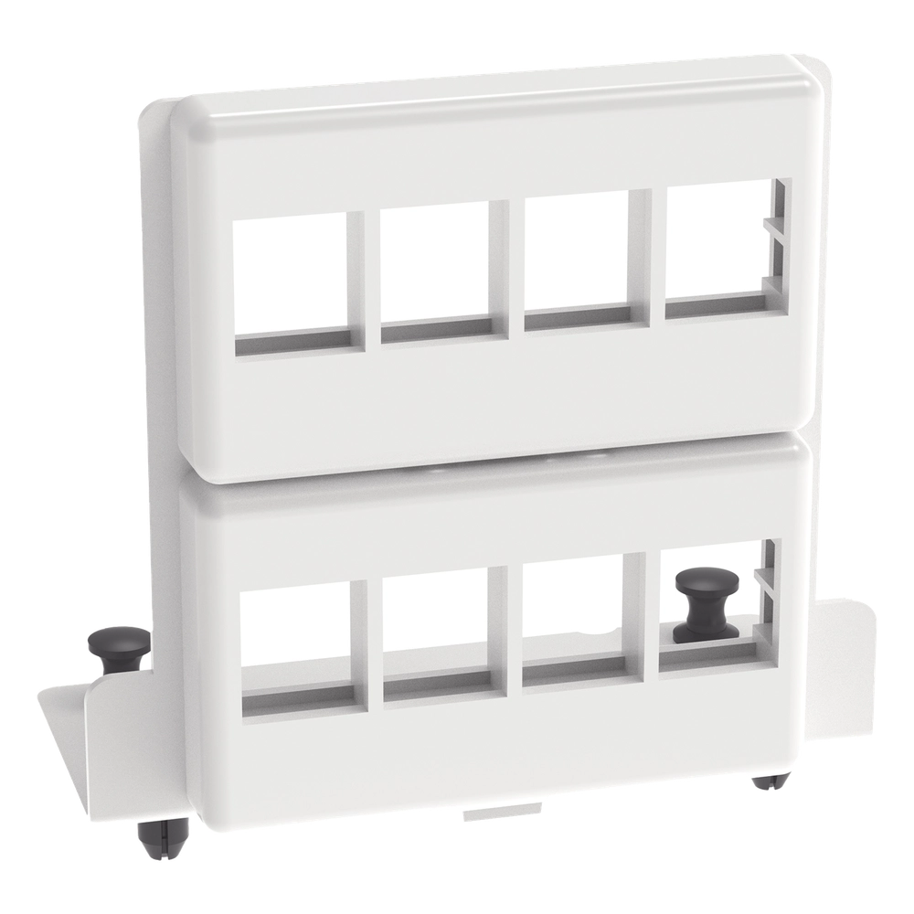 Patch Panel de 8 Puertos Keystone, Para Uso con Gabinetes Multipropósito, de Instalación a Presión, Color Blanco