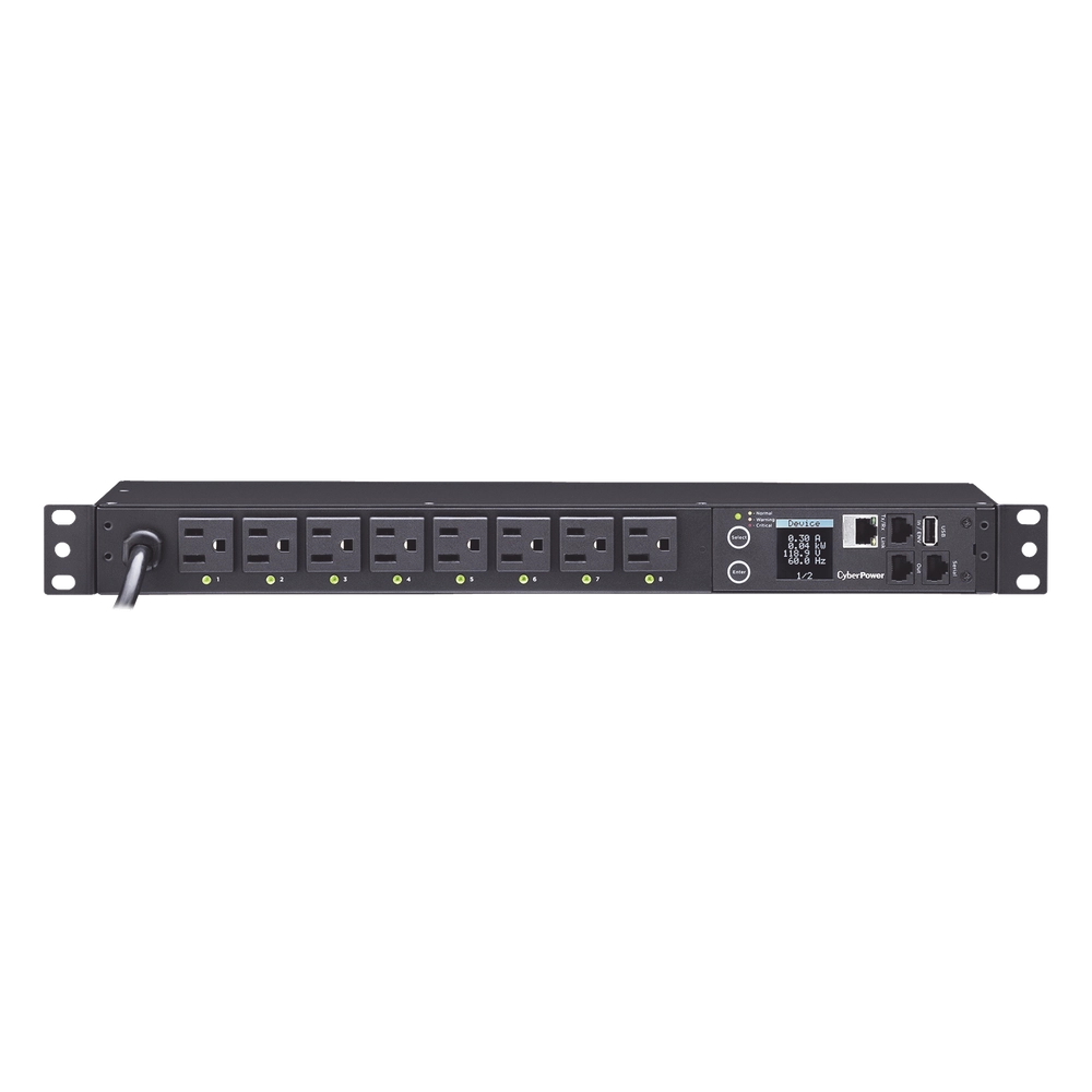 PDU Switchable por Toma, Para Distribución de Energía, Entrada 120 Vca NEMA 5-15P, Con 8 Salidas NEMA 5-15R, Horizontal 19in, 1UR - Imagen 2