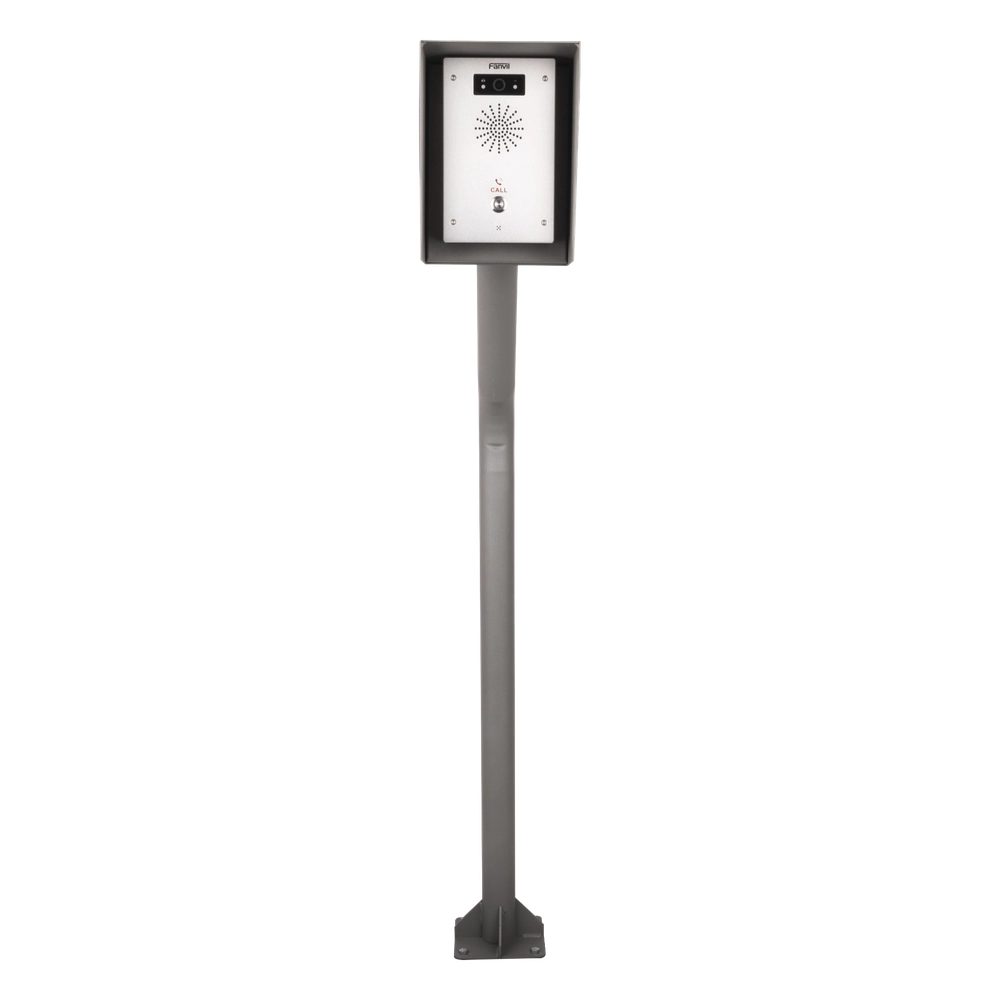 Poste y Cubierta industrial para montaje de Porteros IP Fanvil y Grandstream, altura de 1.2 metros, pintura electrostática color gris. - Imagen 3