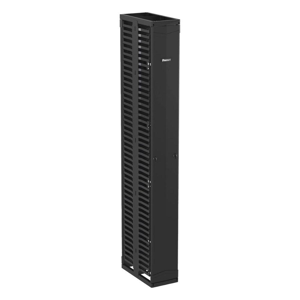 Organizador Vertical PatchRunner™, Doble (Frontal y Posterior), Para Rack Abierto de 45 Unidades, 10in de Ancho, Color Negro - Imagen 4