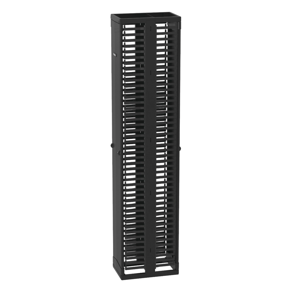 Organizador Vertical PatchRunner™, Doble (Frontal y Posterior), Para Rack Abierto de 45 Unidades, 12in de Ancho, Color Negro - Imagen 3