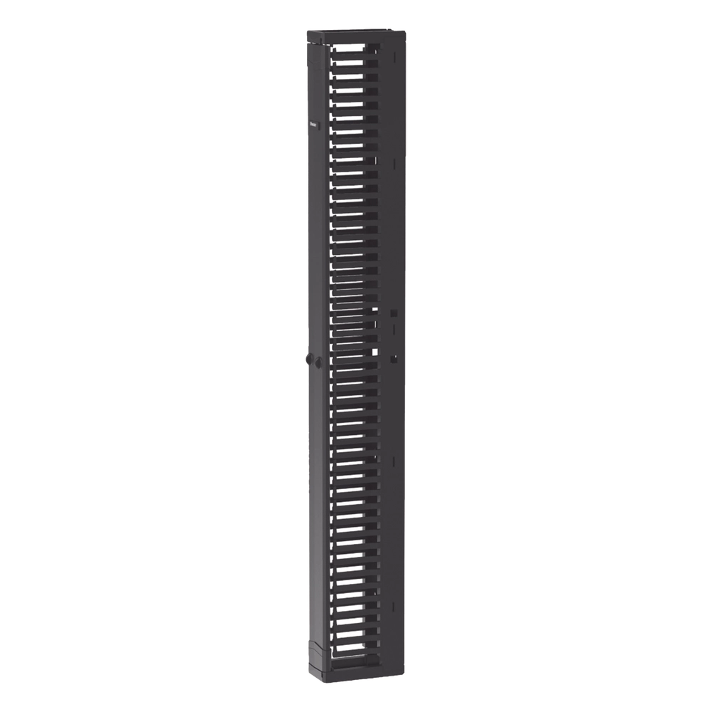 Organizador Vertical PatchRunner™, Sencillo (Solo Frontal), Para Rack Abierto de 45 Unidades, 6 in de Ancho, Color Negro - Imagen 3